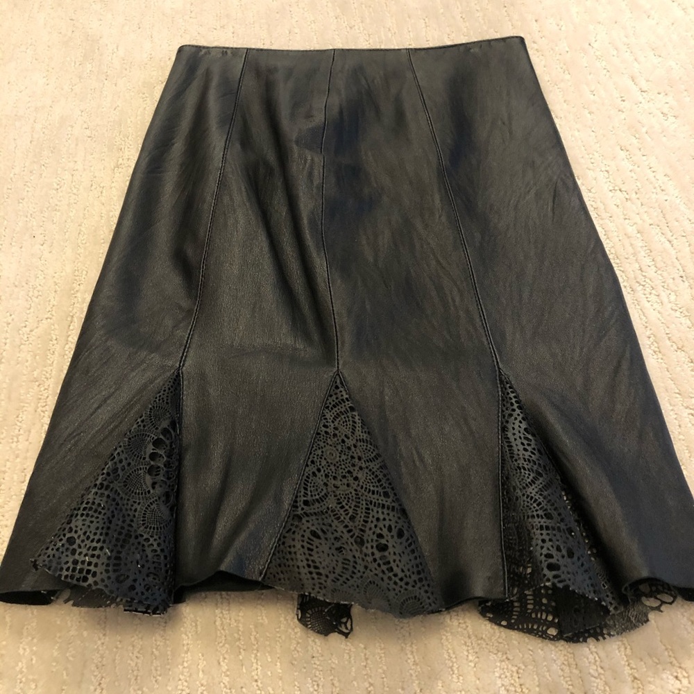 Black leather skirt, boutique